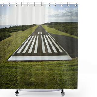 Personality  Airplane Landing Strip. Shower Curtains