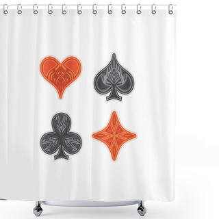 Personality  Gambling Cards Simple Ornament Shower Curtains