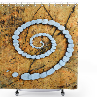 Personality  Spiral Of Pebbles Shower Curtains