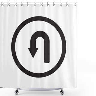 Personality  U Turn Sign Icon. Trendy U Turn Sign Logo Concept On White Background From Traffic Signs Collection. Suitable For Use On Web Apps, Mobile Apps And Print Media. Shower Curtains