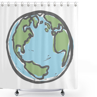 Personality  Hand Drawn Earth. Vector, EPS8 Shower Curtains