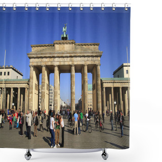 Personality  The Brandenburg Gate On Pariser Platz In Berlin Shower Curtains