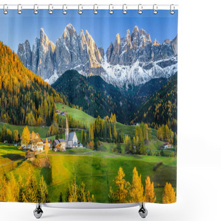 Personality  Beautiful Mountain Village At Sunset Shower Curtains