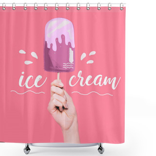 Personality  Hand Holding Ice Cream Shower Curtains