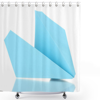 Personality  Origami Paper Airplane Isolated On White Shower Curtains