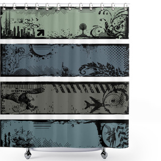 Personality  Grunge Headers, Banners Shower Curtains