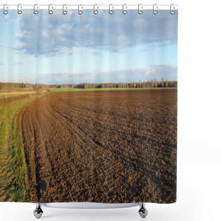 Personality  Agricultural Land After Cultivation, Autumn Evening Shower Curtains