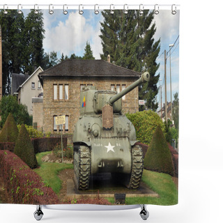 Personality  Sherman Tank In Vielsalm Shower Curtains