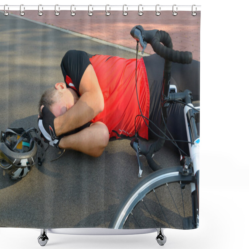 Personality  Bicycle accident shower curtains