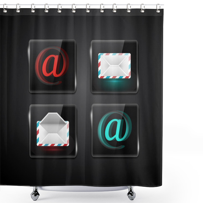Personality  Set vector e mail icon shower curtains