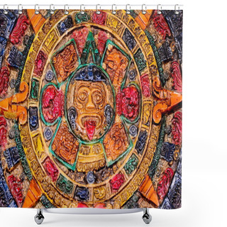 Personality  Typical Colored Clay Maya Calendar Shower Curtains