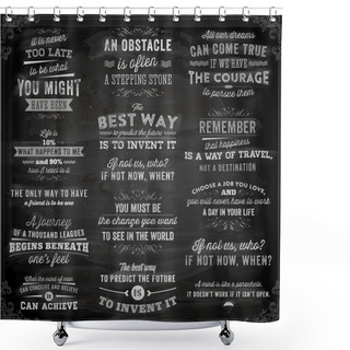 Personality  Set Of Quotes Typographical Posters Shower Curtains