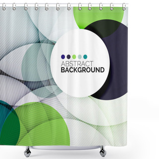 Personality  Colorful Circles Modern Abstract Composition Shower Curtains