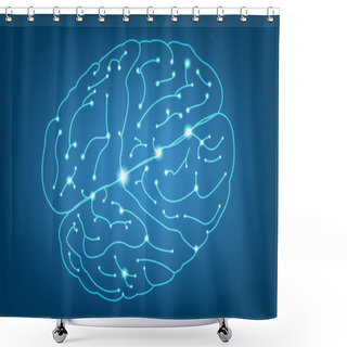 Personality  Abstract Left And Right Brain Function Illustration Shower Curtains