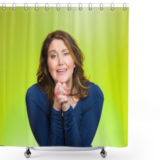 Personality  Woman Gesturing With Clasped Hands, Pretty Please With Sugar On Top Shower Curtains