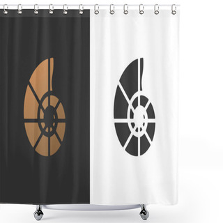 Personality  Vector Illustration With Seashell Nautilus.  Shower Curtains