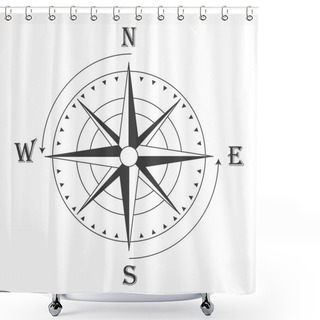 Personality  Wind Rose Vector Shower Curtains