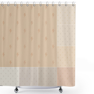 Personality  Seamless Thunder Pattern On Recycled Paper, Cardboard Shower Curtains