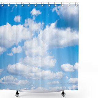 Personality  Beautiful Blue Sky And White Fluffy Clouds Shower Curtains