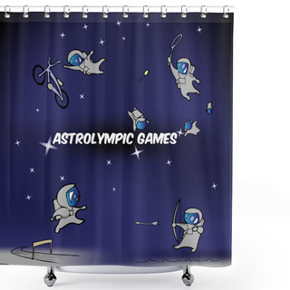 Personality  Vector Illustration Of Astrolympic Games. Shower Curtains