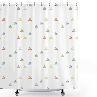 Personality  Seamless Pattern Of Triangles Primed Shower Curtains
