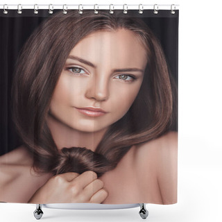 Personality  Beautiful Woman With Long Hair Shower Curtains