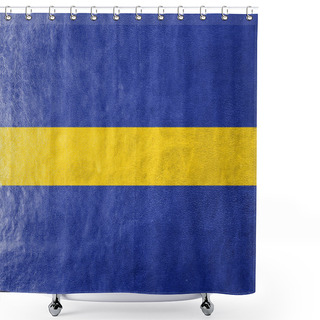 Personality  Flag Of Silesian Voivodeship, Poland, Painted On Leather Texture Shower Curtains