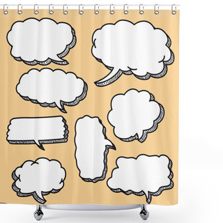 Personality  Set Of Sketched Speech Bubbles Shower Curtains