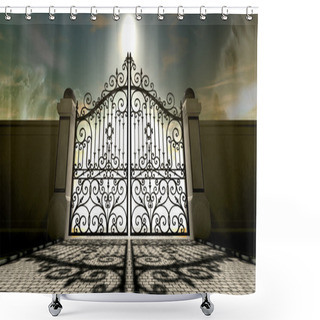 Personality  Heavens Closed Ornate Gates Shower Curtains