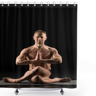 Personality  Man Sitting In Yoga Position Shower Curtains