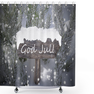 Personality  Sign Snowflakes Fir Tree God Jul Mean Merry Christmas Shower Curtains