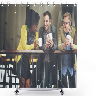 Personality  Business Team Having Coffee Break Shower Curtains