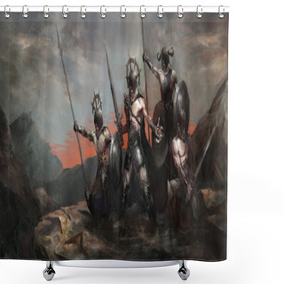 Personality  General Leading His Army In War Shower Curtains