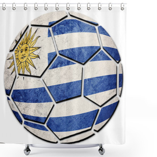 Personality  Soccer Ball National Uruguay Flag. Uruguay Football Ball Shower Curtains