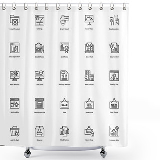 Personality  Business And Financial Icons Vector 14 Shower Curtains