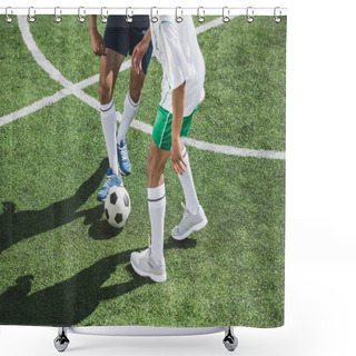 Personality  Soccer Players At Pitch Shower Curtains