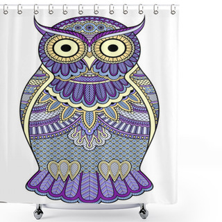 Personality  Graphic Ornate Blue Owl Shower Curtains