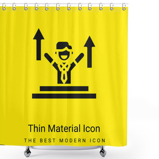 Personality  Advance Minimal Bright Yellow Material Icon Shower Curtains