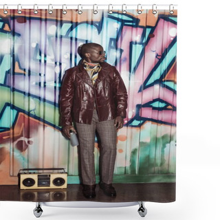 Personality  Stylish Man Holding Can Of Paint Shower Curtains