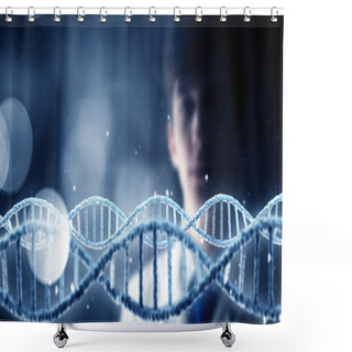 Personality  Man Science Technologist In Laboratory Shower Curtains
