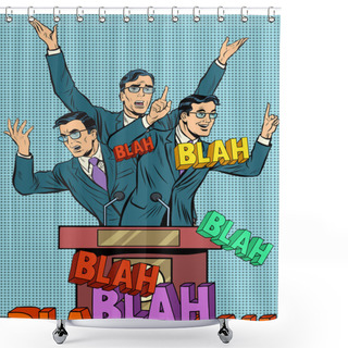 Personality  Empty Political Speech Concept Blah Shower Curtains