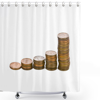 Personality  Full Set Of American Coins Stacked Increasing Shower Curtains