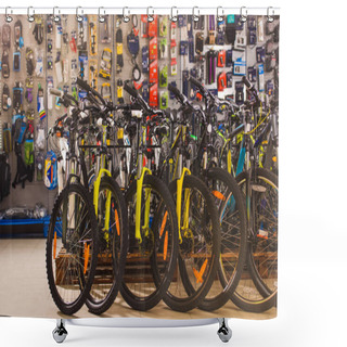 Personality  New Modern Bicycles Selling In Bike Shop Shower Curtains