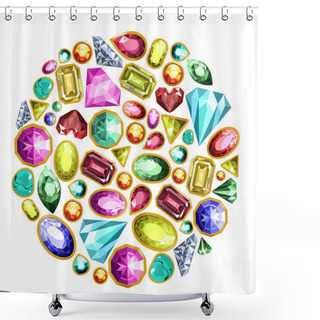 Personality  Gems And Diamonds Set Shower Curtains