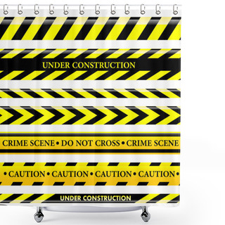 Personality  Set Of Danger And Police Lines Shower Curtains