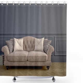 Personality  Beautiful Vintage Sofa. 3d Rendering Shower Curtains