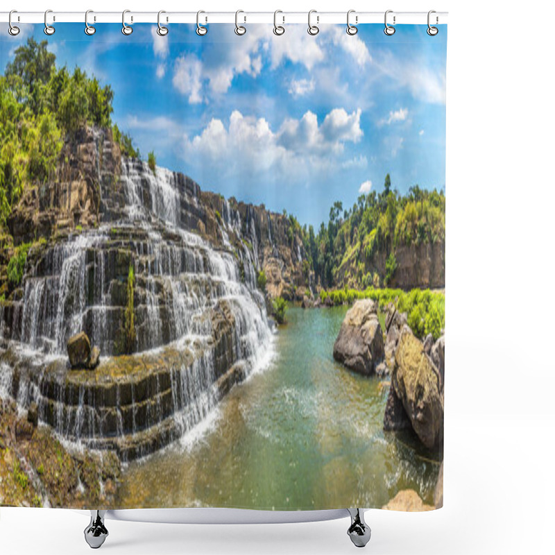 Personality  Panorama Of Pongour Waterfall Near Dalat City, Vietnam In A Summer Day Shower Curtains