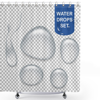 Personality  Transparent Water Drops Shower Curtains