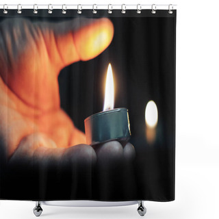 Personality  Memorial Day International Holocaust Remembrance Day The Candle Burns Shower Curtains