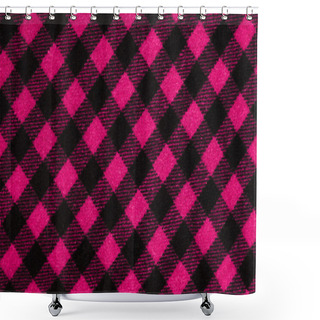 Personality  Closeup On Checkered Tablecloth Wool Fabric. Shower Curtains